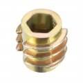Uxcell Furniture Threaded Insert Nuts Zinc Alloy Hex-flush M4 Internal Threads 8mm Length 30pcs