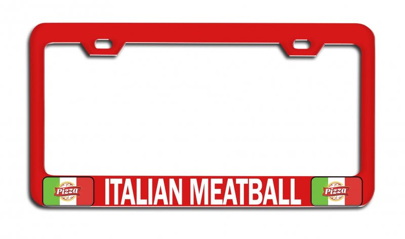 Italian Meatball Italy Rd Auto Metal License Plate Frame Tag Holder S16