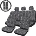 10pcs Full Set Universal Gray Front Baja Seat Covers Saddle Blanket Cover Fit For Car Suv Truck 