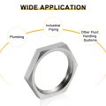3pcs Cast Pipe Fitting Hex Locknut 304 Stainless Steel Lock Nut Npt1 Female Thread For Plumbing Fixed Water Broom And