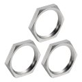 3pcs Cast Pipe Fitting Hex Locknut 304 Stainless Steel Lock Nut Npt1 Female Thread For Plumbing Fixed Water Broom And 
