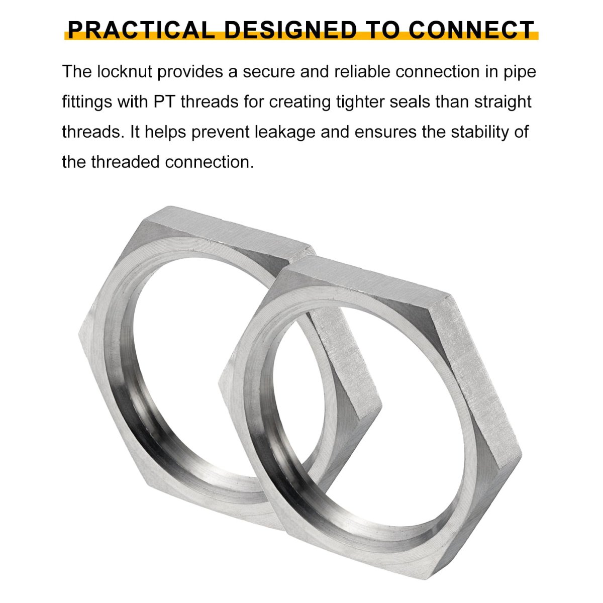 3pcs Cast Pipe Fitting Hex Locknut 304 Stainless Steel Lock Nut Npt1 Female Thread For Plumbing Fixed Water Broom And