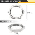 3pcs Cast Pipe Fitting Hex Locknut 304 Stainless Steel Lock Nut Npt1 Female Thread For Plumbing Fixed Water Broom And