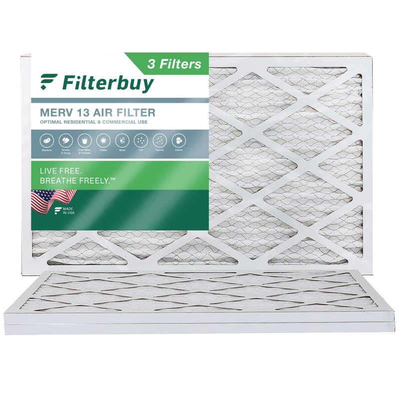 Filterbuy 12x26x1 Air Filter Merv 13 Optimal Defense 3-pack Pleated Hvac Ac Furnace Filters Replacement Actual Size 11 50 X 25