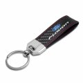 Ipick Image Made For Ford Fusion Real Black Carbon Fiber Loop Strap Key Chain With Red Stitching