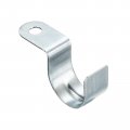 Uxcell 10pcs Rigid Pipe Strap 32mm 1 26 One Hole U Bracket Zinc-plated Steel Tension Tube Clip Clamp Reinforced Rib For Fixing