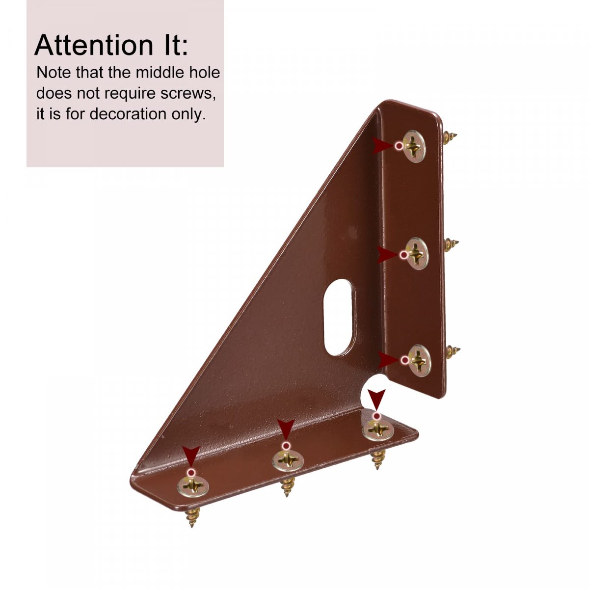 2pcs Angle Corner Brackets 86mm X Cold Rolled Steel Braces Joining Support With Screws For Desk Bed Edge Brown
