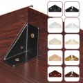 2pcs Angle Corner Brackets 86mm X Cold Rolled Steel Braces Joining Support With Screws For Desk Bed Edge Brown