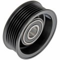Idler Pulley For Chevy Silverado 3500 2002 2003 2004 2005 2006 Steel Black Serpentine Belt 6 Groove Replaces And 31180pcx003 