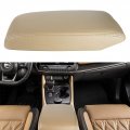 Leather Center Console Armrest Lid Kit For 2008 2009 2010 2011 2012 2013 2014 Toyota Highlander Beige Microfiber And Abs Base