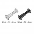 Uxcell Screw Post Male M6x25mm Binding Bolts 2 Colors Total 15 Sets