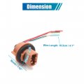 Uxcell 2pcs T20 3-wires Harness Socket Car Brake Turn Signal Light Extension Connector Adapter Holder Universal Replacement