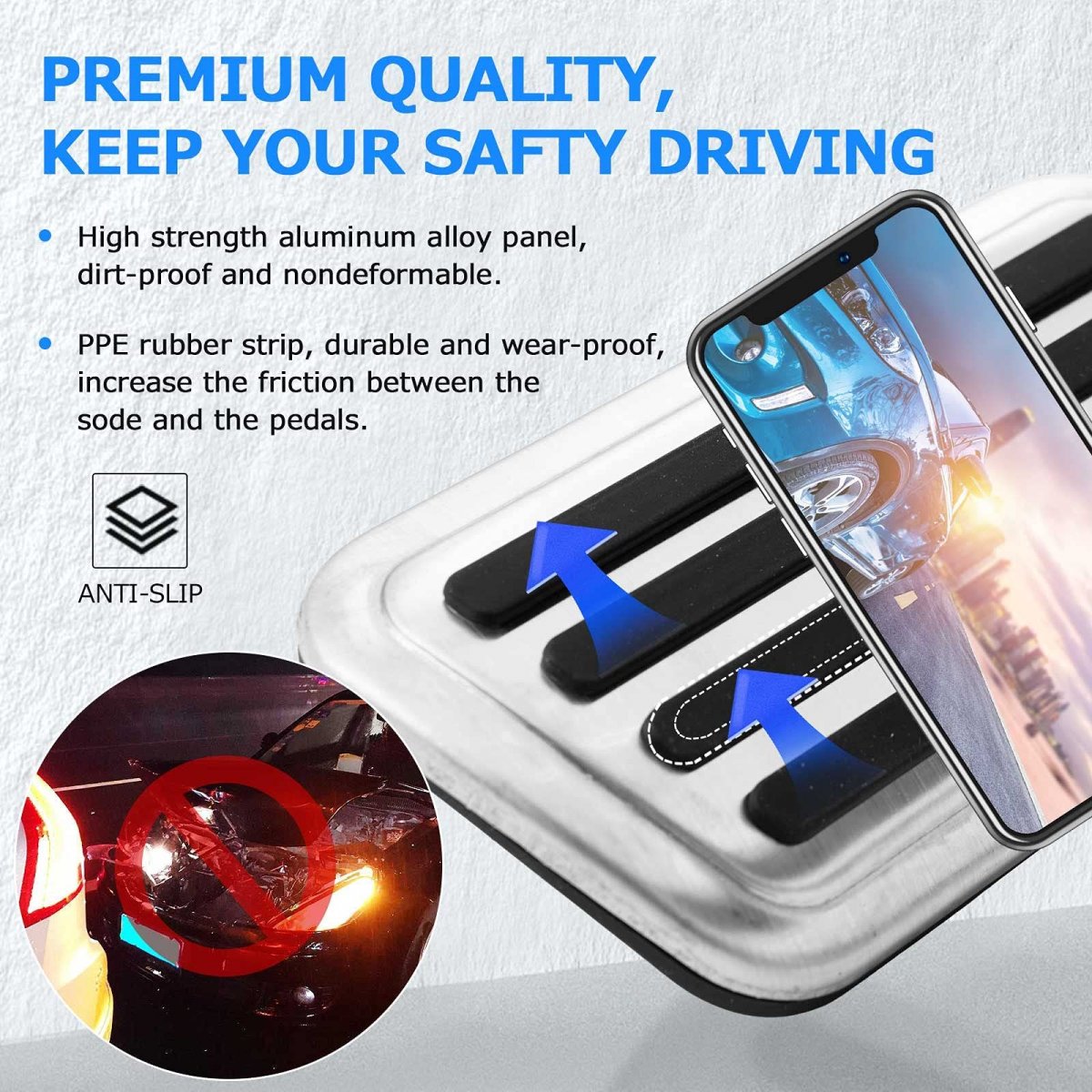 Pedal Cover Dodge Ram 1500 2019 2020 2021 2022 Accessories Anti-slip Aluminum Alloy Accelerator Gas Brake Pads Not Fit Trx
