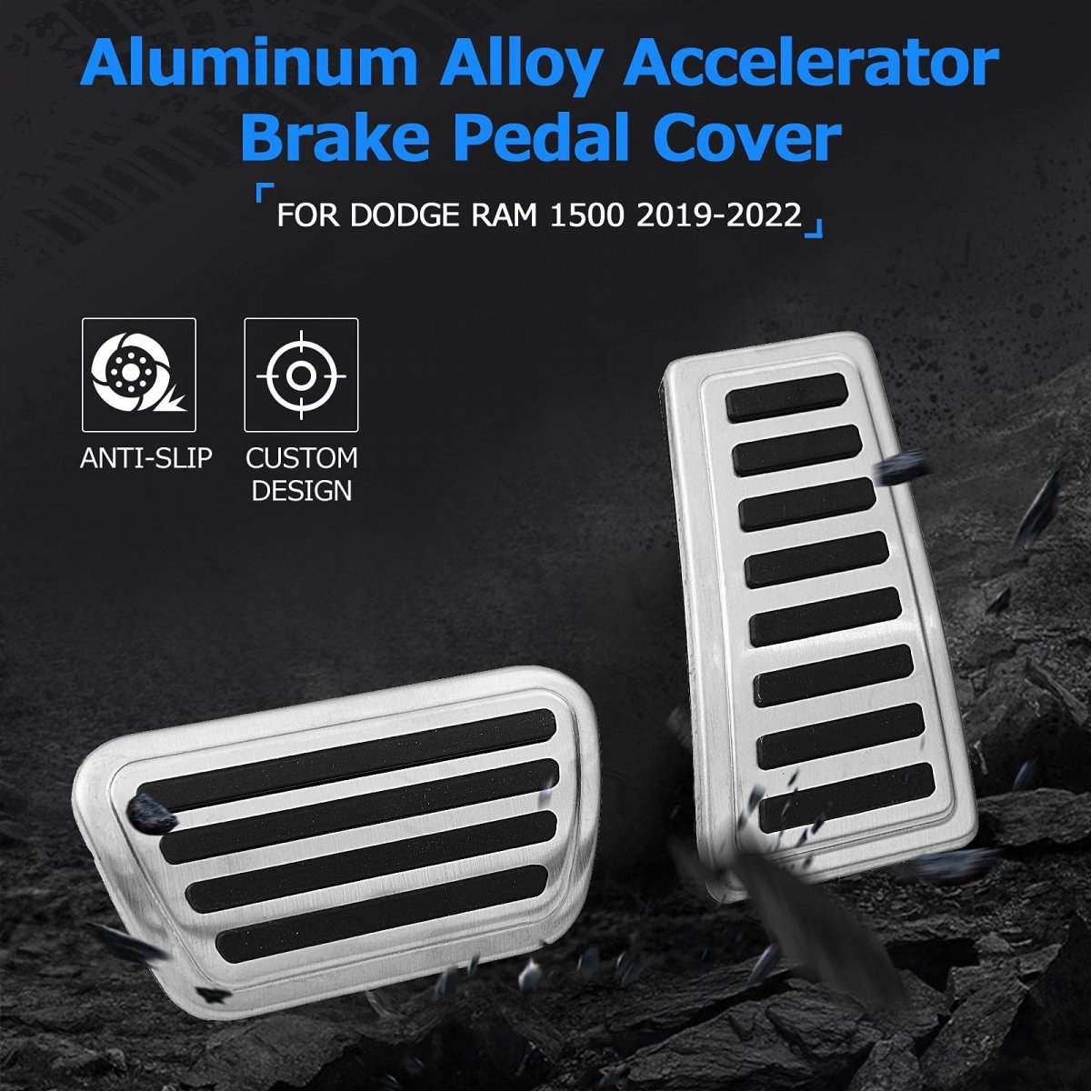 Pedal Cover Dodge Ram 1500 2019 2020 2021 2022 Accessories Anti-slip Aluminum Alloy Accelerator Gas Brake Pads Not Fit Trx