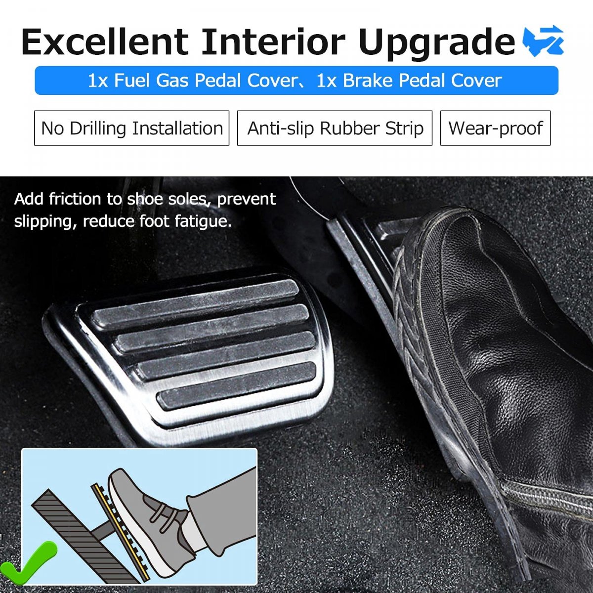 Pedal Cover Dodge Ram 1500 2019 2020 2021 2022 Accessories Anti-slip Aluminum Alloy Accelerator Gas Brake Pads Not Fit Trx