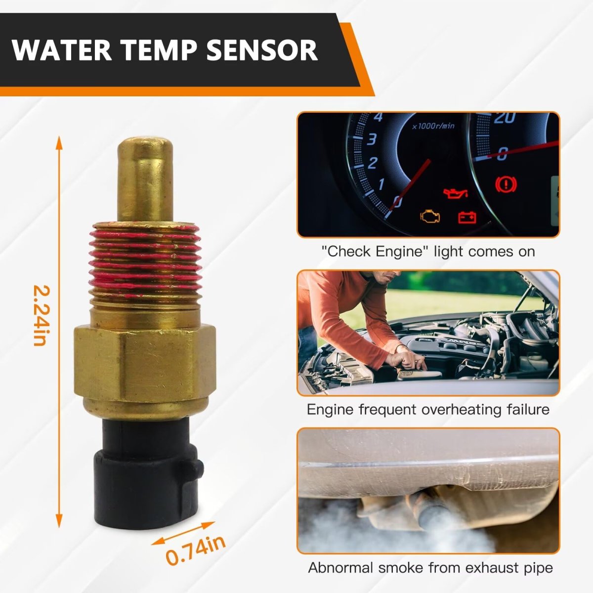 5744030 Replacement Engine Water Cooling Temperature Sensor For 1984-1 993 Riviera Repl 10045847 12146312 15321686 1532638