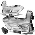 Auto Dynasty Fog Lights Assembly For 2017-2018 Nissan Rogue Lamp With Silver Bezel Switch Replacement Ni2592139 Ni2593139 