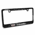 Ipick Image For Cadillac Crest Logo Real Black Forged Carbon Fiber License Plate Frame