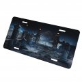 License Plate 6x12 Inches Halloween Graveyard Cemetery Front Durable Automotive Metal Car Tag For Vehicle Sedan Suv