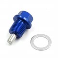 Uxcell M14 X 1 5 Blue Aluminum Alloy Magnetic Engine Oil Pan Drain Bolt Screw For Car