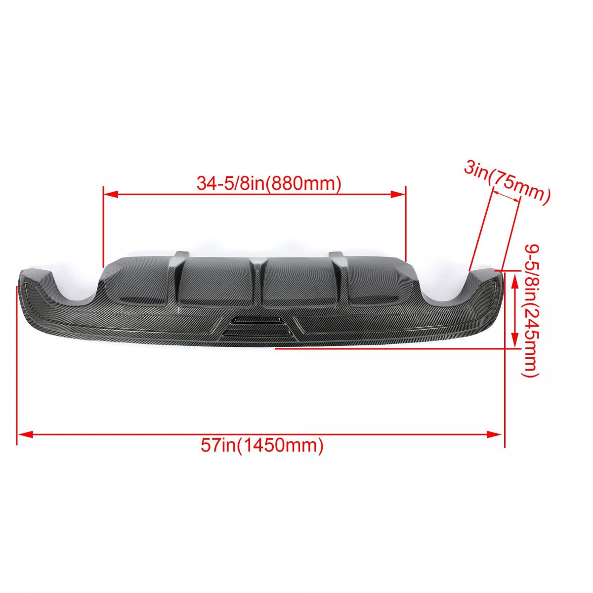 Rear Lower Diffuser Lip Bumper For 2016 2018 Nissan Altima Carbon Fiber Style Abs Model Go-1238