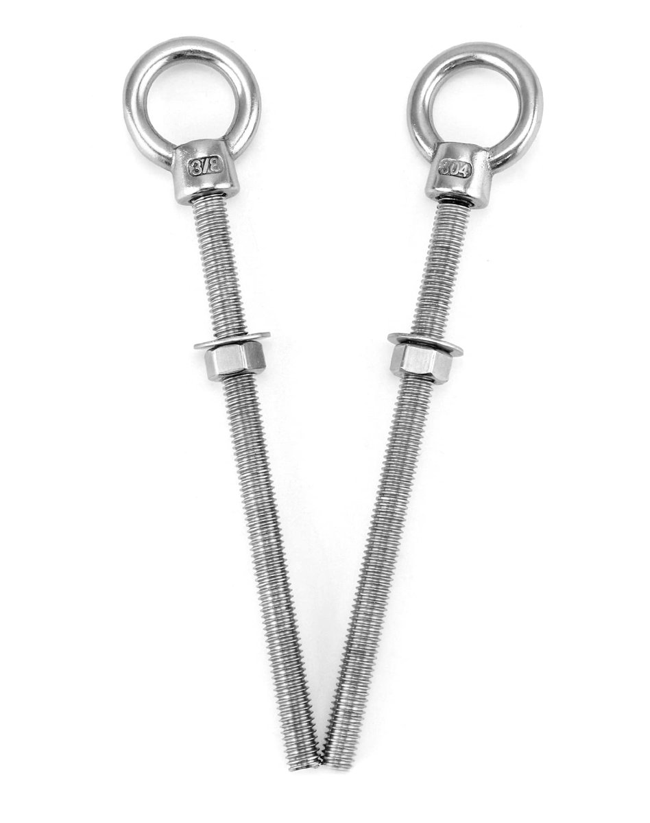 Threaded Eyebolts 20 Pack 3 8 X 6 Long Stainless Steel Marine Grade Shoulder Eye Bolt