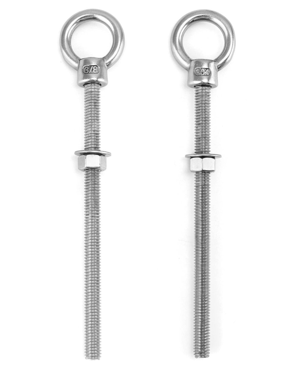 Threaded Eyebolts 20 Pack 3 8 X 6 Long Stainless Steel Marine Grade Shoulder Eye Bolt