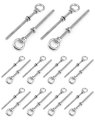 Threaded Eyebolts 20 Pack 3 8 X 6 Long Stainless Steel Marine Grade Shoulder Eye Bolt 