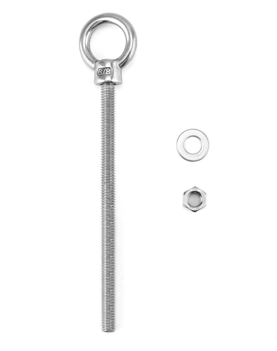 Threaded Eyebolts 20 Pack 3 8 X 6 Long Stainless Steel Marine Grade Shoulder Eye Bolt