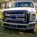 Kuafu Grille Trim Compatible With 2011-2016 Ford F-250 F-350 F-450 F-550 Super Duty Front Mesh Grill Cover Chrome Plastic Abs