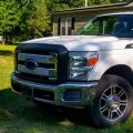 Kuafu Grille Trim Compatible With 2011-2016 Ford F-250 F-350 F-450 F-550 Super Duty Front Mesh Grill Cover Chrome Plastic Abs