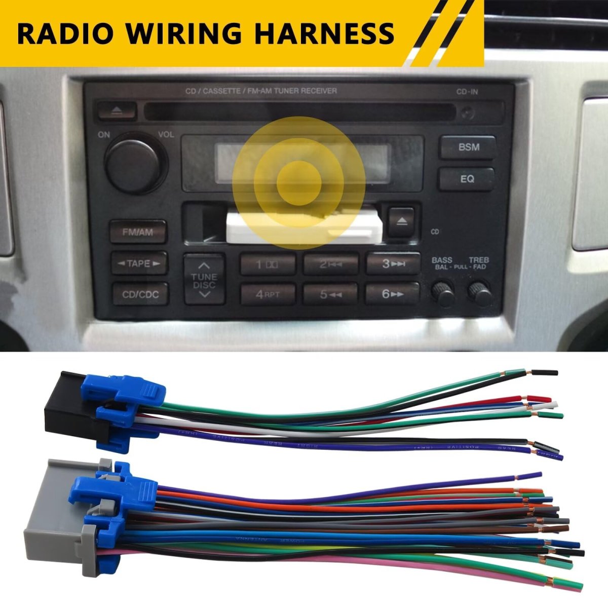 Car Stereo Radio Wiring Harness Plug Kit Replaces Part 71-2003-1 Fit For G M C Canyon 2004 2005 2006 2007 2008 2009 2010