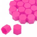 Uxcell 20pcs 17mm Rubber Car Wheel Tire Tyre Nut Screw Lug Dust Cover Caps Hub Protector Pink Universal Replacement