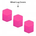 Uxcell 20pcs 17mm Rubber Car Wheel Tire Tyre Nut Screw Lug Dust Cover Caps Hub Protector Pink Universal Replacement