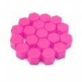 Uxcell 20pcs 17mm Rubber Car Wheel Tire Tyre Nut Screw Lug Dust Cover Caps Hub Protector Pink Universal Replacement