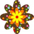 Stickertalk Polka Dot Flower Vinyl Sticker 4 Inches By 