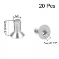 Uxcell M5x12mm Flat Head Machine Screws Inner Hex Screw 304 Stainless Steel Fasteners Bolts 20pcs