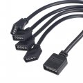 Uxcell Rgb Splitter Cable With 4p Connector For 5050 3528 Led 1 To 4 Female 30cm 3 Set