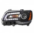 Led Drl Projector Headlight Headlamp Lamp Black Driver Side For 2011-2014 Chrysler 300 