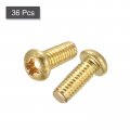 Uxcell Brass Machine Screws M4x10mm Phillips Pan Head Fastener Bolts For Furniture Office Equipment Electronics 36pcs