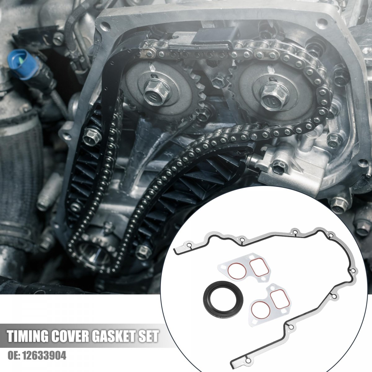 1 Set Timing Cover Gasket Replacement No 12633904 For Chevrolet Silverado Suburban Tahoe Sierra