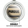 Graphics More Purdue University Stripes Keychain Spinning Round Chrome Plated Metal