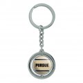 Graphics More Purdue University Stripes Keychain Spinning Round Chrome Plated Metal