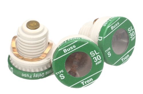 Bussmann Bp Sl-30 30 Amp Time Delay Loaded Link Rejection Base Plug Fuse 125v Ul Listed Carded 3-pack