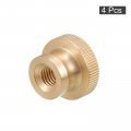 Uxcell Knurled Thumb Nuts 4pcs M8 X D23mm H16mm Brass Nut With Collar High Head Through Hole Adjusting For 3d Printer Parts