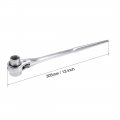Uxcell 19 X 24mm Hexagon Scaffold Podger Ratchet Spanner Ratcheting Socket Wrench Tool Silver Tone