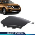 Front Bumper Tow Eye Cap Hook Cover For Nissan Pathfinder 2016 2017 2018 2019 Part Number 622a0-9pf0a Black Abs Plastic