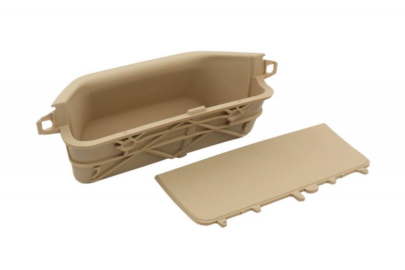 Xtremeamazing Beige Front Left Driver Side Door Inner Interior Handle Pull Trim Armrest Storage Box Compartment Container Phone