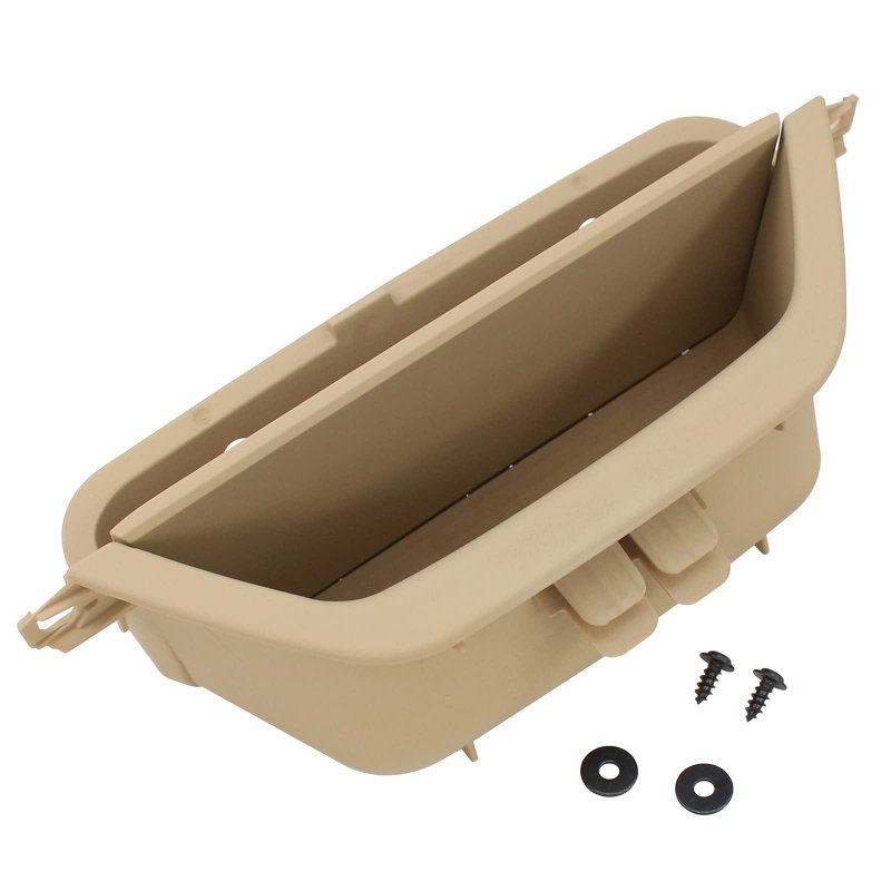 Xtremeamazing Beige Front Left Driver Side Door Inner Interior Handle Pull Trim Armrest Storage Box Compartment Container Phone
