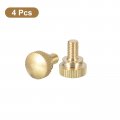 Uxcell M5x8mm Knurled Thumb Screws 4pcs Brass Bolts With Shoulder Grip Knobs Fasteners Tone